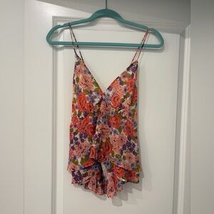 ASTR Floral V-Neck Women Top